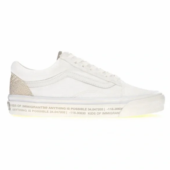 New Kids Of Immigrants Vans Old Skool 36 DX White Bandana Shoes W 9 / M 7.5 - Picture 3 of 7